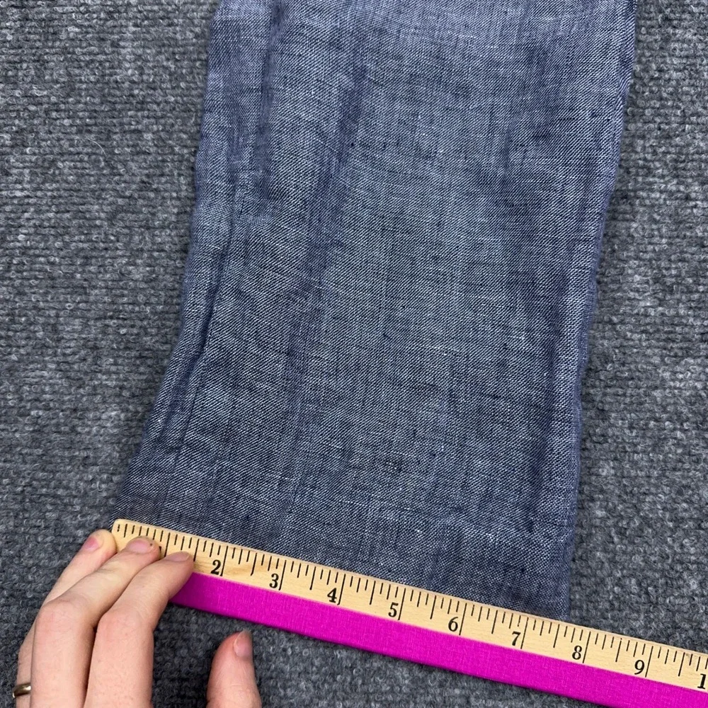 Baird McNutt Murano Linen Pants Men's 32x34 Blue Chambray Slim Fit Trouser Beach